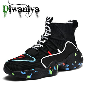 New Fashion Men Sneakers High Top Basketball Shoes for Men Black/ White Outdoors Sports Ankel Boots men Comfortable Size 39-48