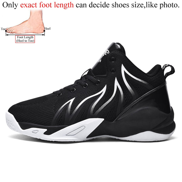 Summer Men High Top Mesh Basketball Shoes Sneakers Training Sport Shoes Plus Size 47 48 Breathable Anti Slip