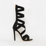 Cross strap stilleto heels