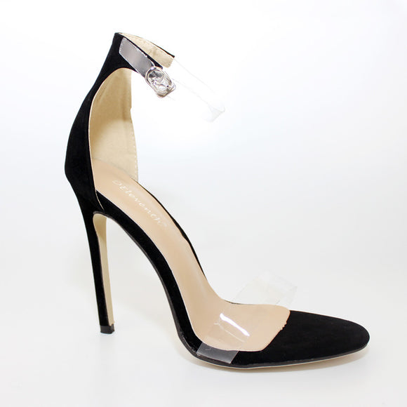 Peep toe high-heel sandals