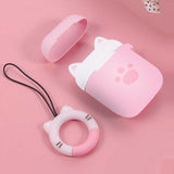 Cute Cartoon Cat Claw Earphone Case Silicone Protective Cover For Airpad i10 TWS Shockproof Earphones Protector Case With Ring