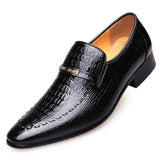 Crocodile-Print Large Size Leather Shoes