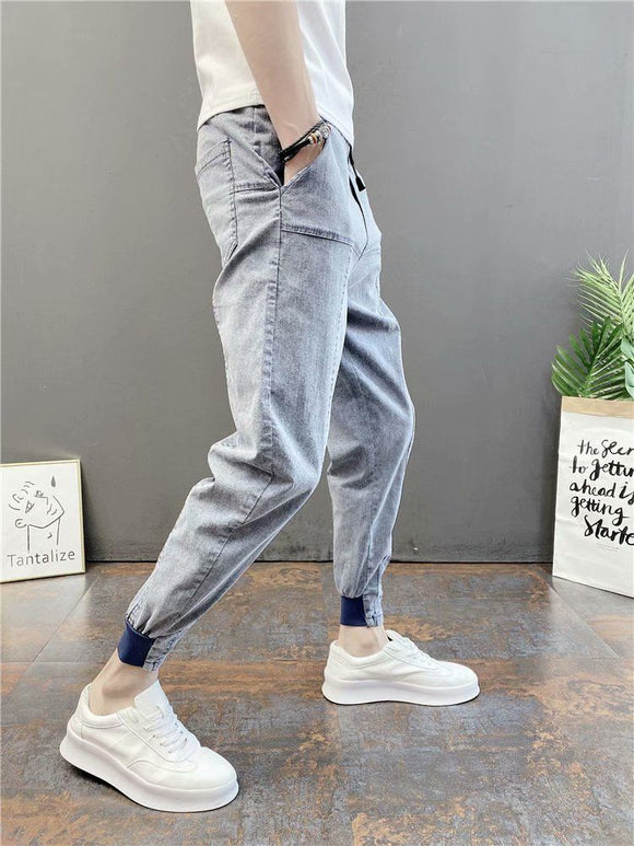 Elastic Slim Cropped Slacks