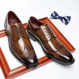 Brogue Cowhide British Leather Shoes