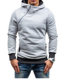 Oblique Zipper Solid Color Hoodies