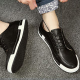 Casual Breathable Lace Up Leather Shoes