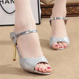 Fish mouth stiletto heel sandals