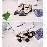 Pointed mesh lace Baotou sandals