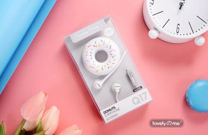 Cute Earphones  Macarons Donut Cartoon Earphone Q17 White/Pink/Green/Blue/Black/Mint Green Portable Earplug