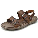 Double Breasted Leather Sandals