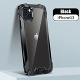 New Transparent Back Panel Protective Case Is Suitable For iPhone 13 Pro Promax Mini Metal Airbag Anti-Drop Mobile Phone Case