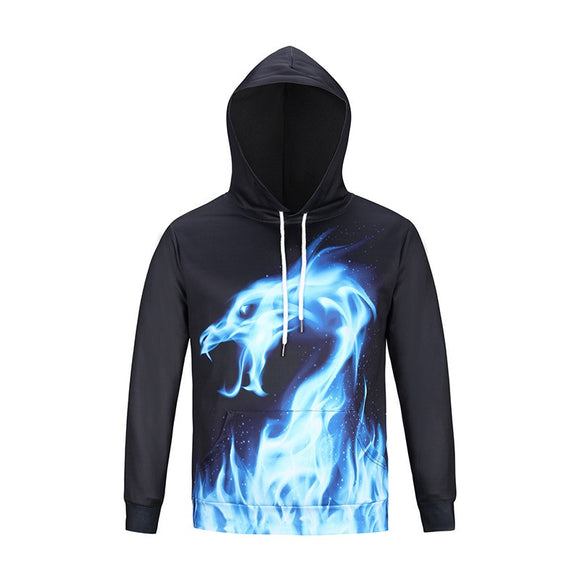 3D Blue Dragon Printed Hoodies