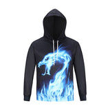 3D Blue Dragon Printed Hoodies