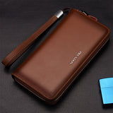 Men's Long Zipper leather Wallets