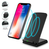 10W Q740 Wireless Folding Vertical Quick Charger USB Fast Charging Bracket High Power Docking Stand For Mobile Phones Desktop