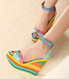 Rainbow thick fish mouth sandals