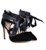 Pointed Ribbon Strap Women Stiletto