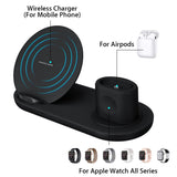 3 in1 10W Qi Wireless Charger Dock Station Fast Charging for Apple Watch 1 2 3 4 For iPhone XR XS Max For Samsung S9 For AirPods