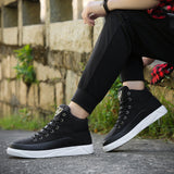 Linen High-Top Sneakers