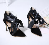 Pointed Ribbon Strap Women Stiletto