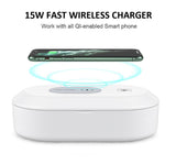 UV Light Phone Sterilizer Box 15W Mobile Phone Wireless Charging Cleaner Sterilizer Multi-function Ultraviolet Disinfection Box