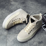 Linen High-Top Sneakers