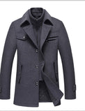 Men woolen slim fit overcoat