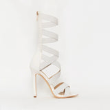 Cross strap stilleto heels