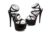 Cross straps high platform sandals