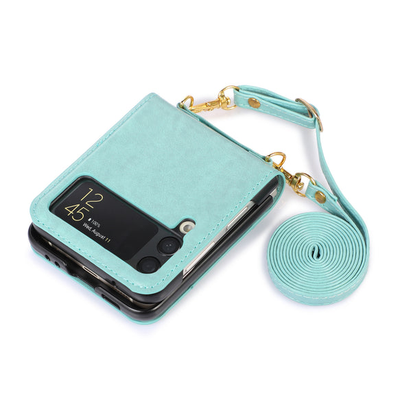 New Model Is Suitable For Samsung Z Flip3 Folding Screen Mobile Phone Case Diagonally Across The Samsung Galaxy Z Flip4 Card Cover