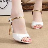 Fish mouth stiletto heel sandals