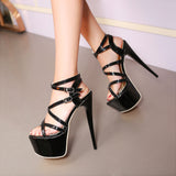 Cross straps high platform sandals