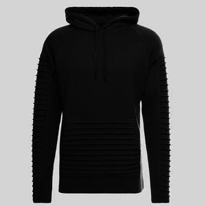 Long Sleeve Pleated Stripes Hoodies