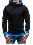 Oblique Zipper Solid Color Hoodies