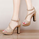 Super thick high-heeled sandals