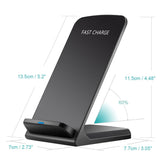 10W Q740 Wireless Folding Vertical Quick Charger USB Fast Charging Bracket High Power Docking Stand For Mobile Phones Desktop