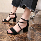 Cross strap female sandals