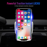 Automatic Clamping Wireless Car Charger Air Vent Phone Holder 360 Degree Rotation USB Charging Mount Bracket