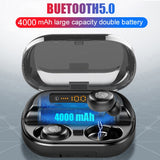 VOULAO Bluetooth 5.0 Earphone Wireless Headphons Sport Handsfree Earbuds 9D Stereo Waterproof Headset With 4000mAh Power Bank