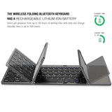 New Mini Wireless Three Folding Bluetooth Keyboard Bluetooth Wireless Folding With Touch Pad Bo33 Rechargeable Keyboard