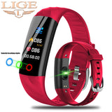 LIGE Smart Watch Women IP68 Waterproof Sport Bracelet Smart Fitness Tracker Blood Pressure Heart Rate Monitor intelligent Watch