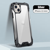 New Transparent Back Panel Protective Case Is Suitable For iPhone 13 Pro Promax Mini Metal Airbag Anti-Drop Mobile Phone Case