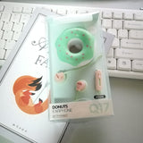 Cute Earphones  Macarons Donut Cartoon Earphone Q17 White/Pink/Green/Blue/Black/Mint Green Portable Earplug