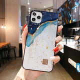 Chic Marble Gold Foil Phone Cases for iPhone 12 11 Pro Max XR X 8 7 6 Plus Glitter Soft Silicone Cover for iPhone XS Max SE 2020