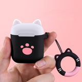 Cute Cartoon Cat Claw Earphone Case Silicone Protective Cover For Airpad i10 TWS Shockproof Earphones Protector Case With Ring