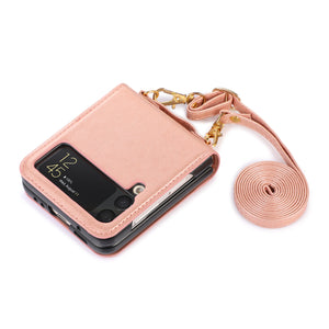 New Model Is Suitable For Samsung Z Flip3 Folding Screen Mobile Phone Case Diagonally Across The Samsung Galaxy Z Flip4 Card Cover