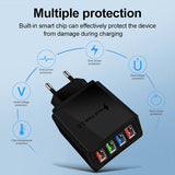 3.1A 4usb Mobile Phone Charger Travel Charger Charging Plug European Regulation Charging Head Charging Plug