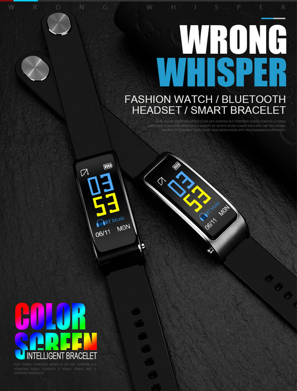 Y3 PLUS Bluetooth Headset Smart Bracelet 2 in 1 watch with earbuds Wristband health monitoring Sports Earphone and Mic