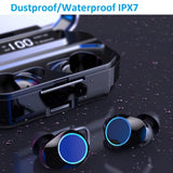 TWS G02 Bluetooth Earphones V5.0 Wireless Headphones 9D Stereo Music IPX7 Waterproof Earbuds with 3300mAh Long Battery Life