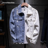 Men's Blue white Patchwork Jackets